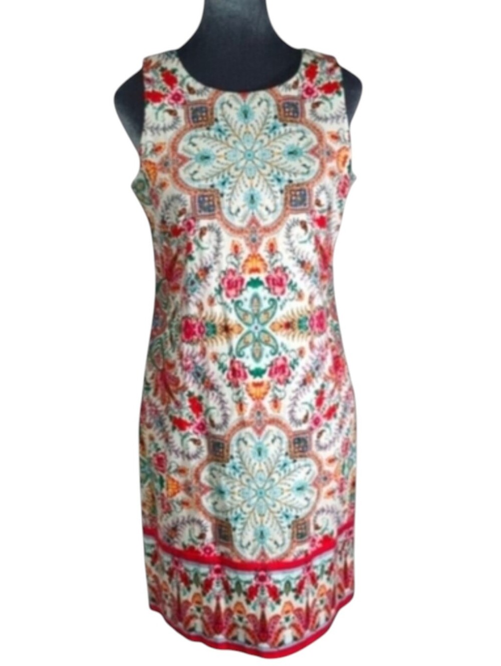 London Times Sleeveless Floral Design Sheath Dress Size 6